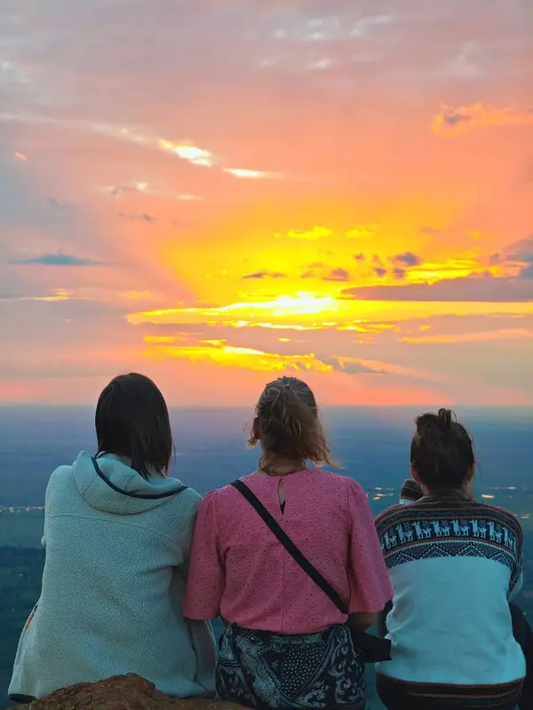 enjoying the sunset in Sipi